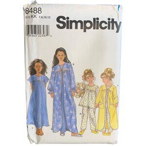Simplicity Girls Sleepwear Sewing Pattern Sz 7-12 8488 - Uncut